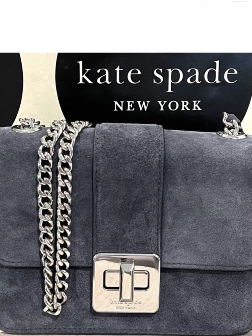 Kate Spade Suede Mini Chain Bag - Blazer Blue
NWT - Elegant Evening Purse